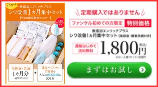 無添加エンリッチプラス シワ改善1ヵ月集中セット